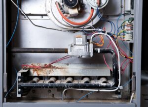inside view of broken heater in mesa, az