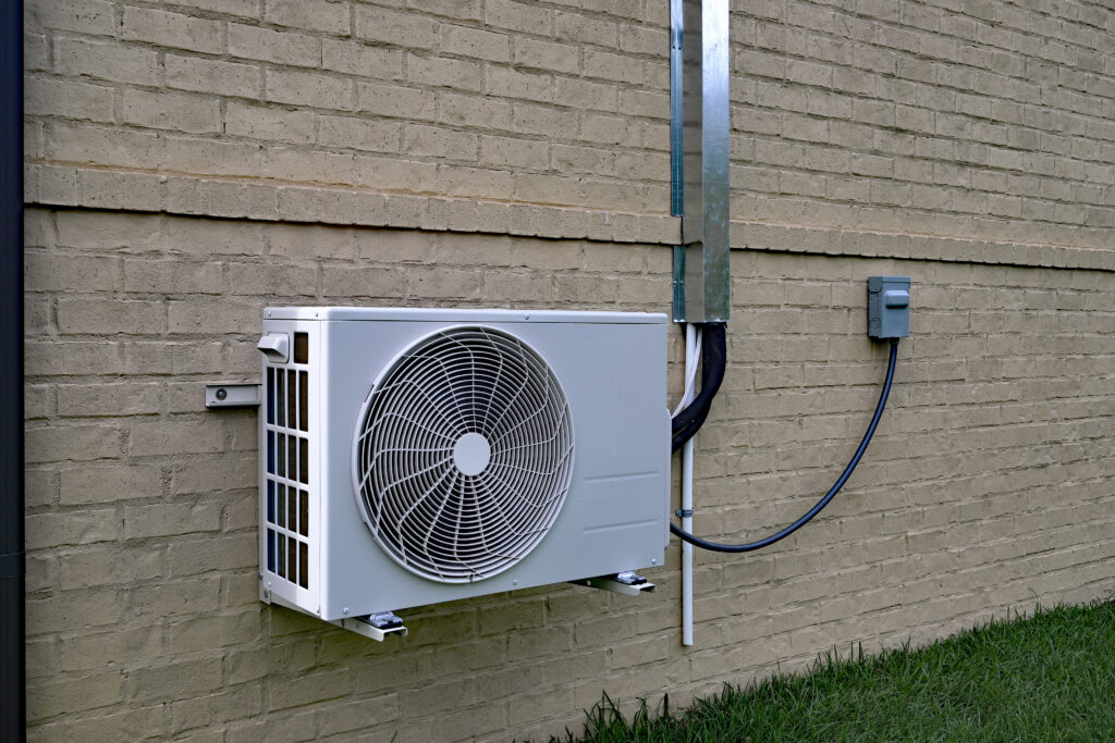 Wall-mounted multi-zone ductless mini-split outdoor unit